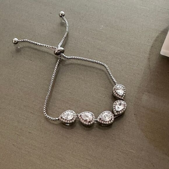 Cubic Zirconia Slider Bracelet - Picture 1 of 4
